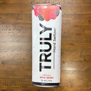 Truly Wild Berry Hard Seltzer Tin Sign Authentic Die-cut 24-3/4”x 8-1/2”